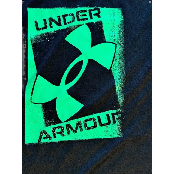 Under Armour Boys Kids T-Shirt Size 6, Green, Graphic Logo, Quick-Dry, Polyester - Picture 2 of 5